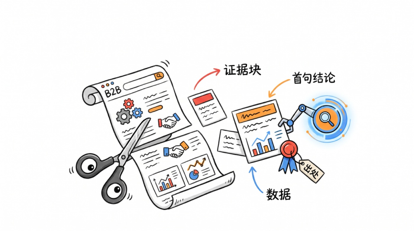AI SEO 不是标题写 60 字符,是把每段内容做成可被检索的证据块